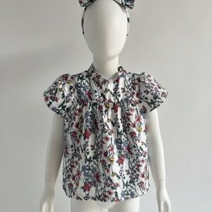 Janie and Jack White Floral Blouse Headband